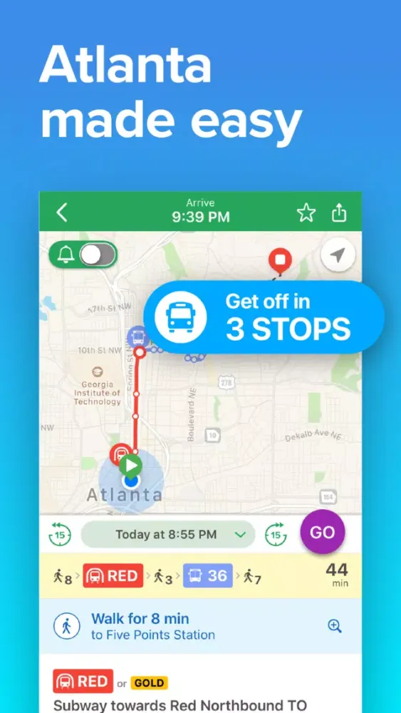 ภาพหน้าจอของ Atlanta Transit • MARTA Times