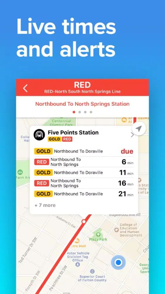 ภาพหน้าจอของ Atlanta Transit • MARTA Times