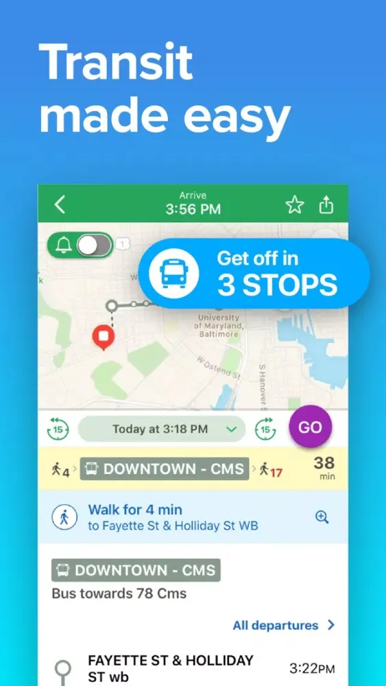 Captures d'écran de DC-Baltimore Transit