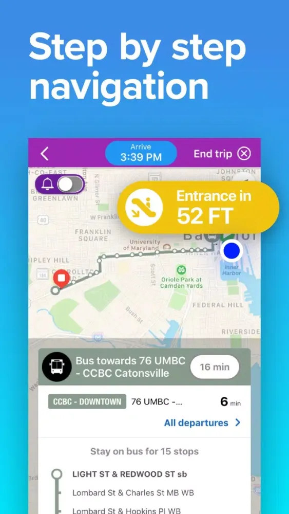 Captures d'écran de DC-Baltimore Transit