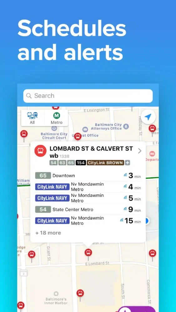 Captures d'écran de DC-Baltimore Transit