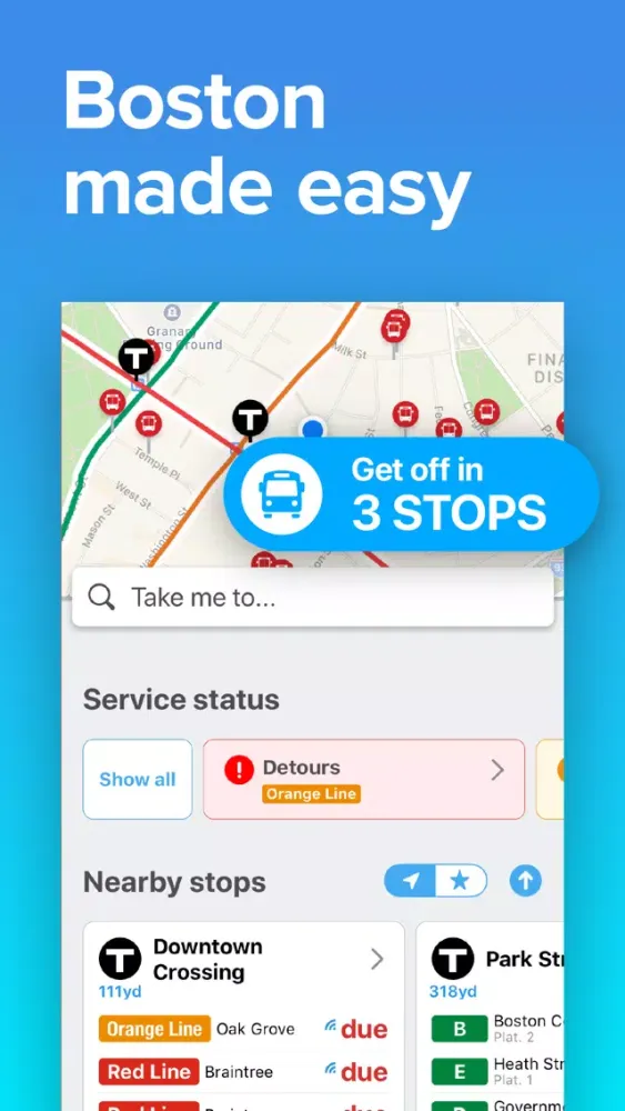 Boston Transit • MBTA T & Bus Ekran Görüntüleri