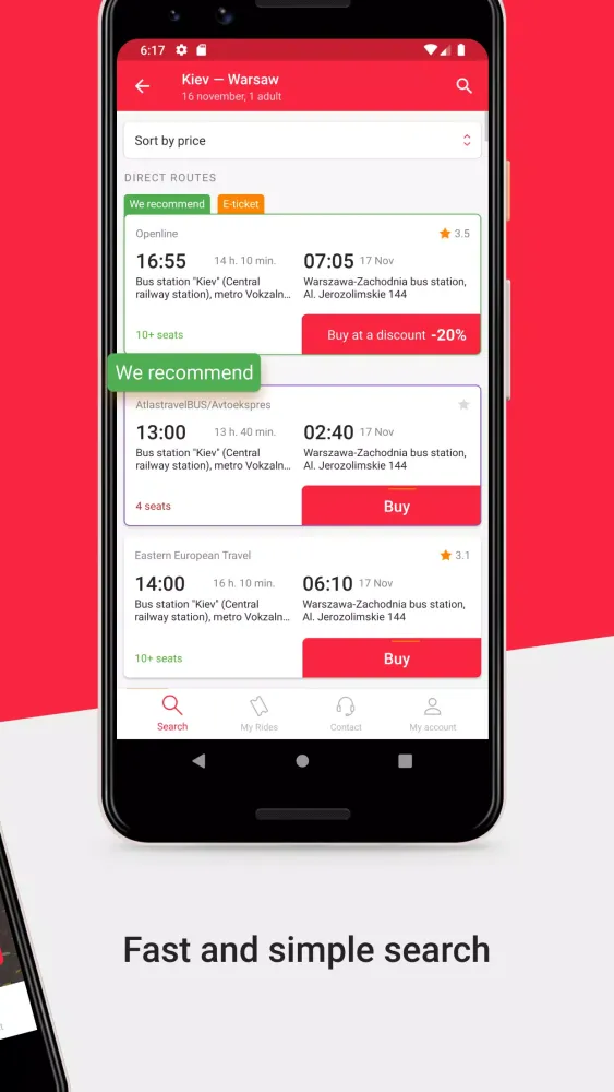 BUSFOR - bus tickets Screenshots