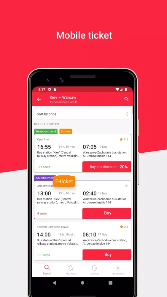 BUSFOR - bus tickets Screenshots