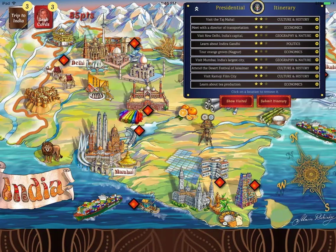 President Travel Mission:India iPad  Screenshots