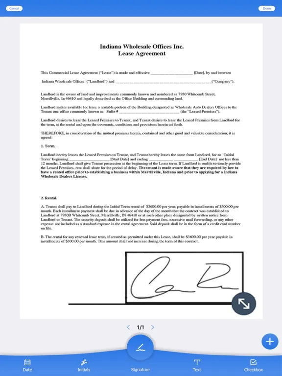 Capturas de tela do Signature-App iPad 