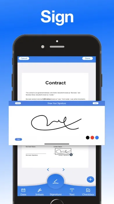 Capturas de tela do Signature-App