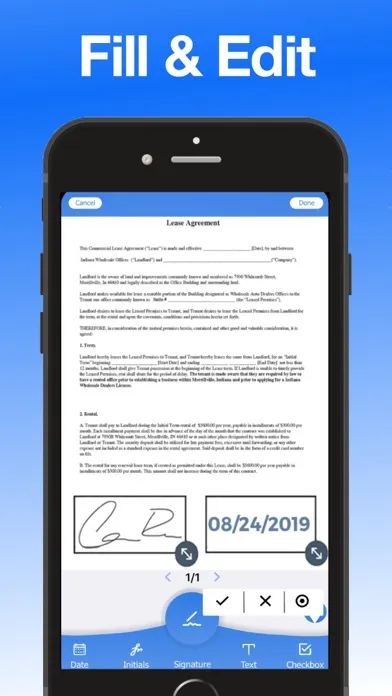 Capturas de tela do Signature-App