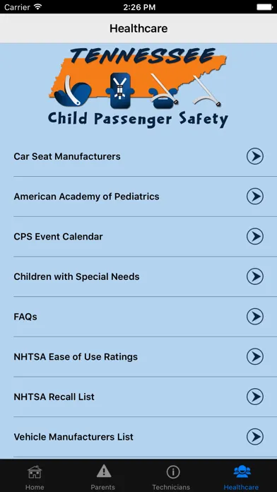 TN Child Passenger Safety Screenshots