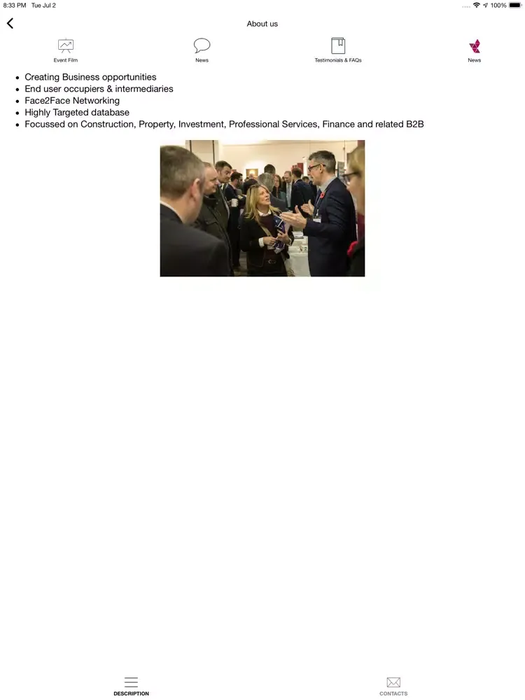 Zrzuty ekranu Business Shows Group iPad 