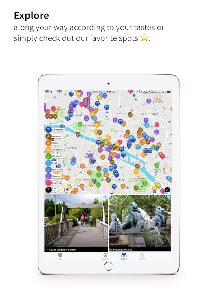 Audio Guide Paris Visit Bus iPad  Screenshots