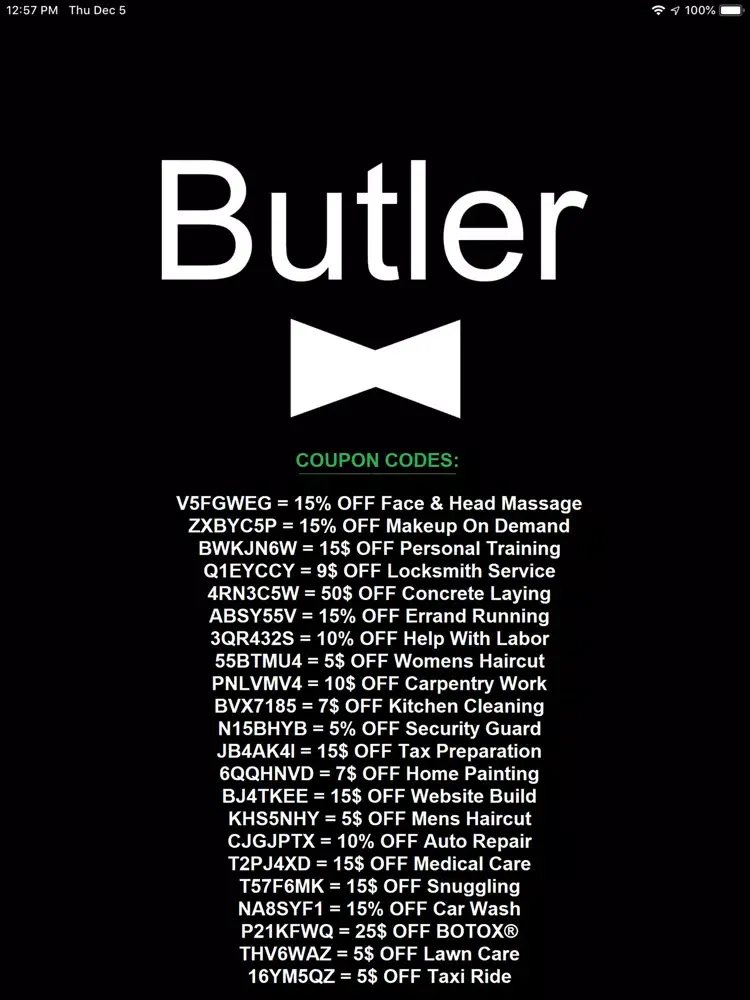 Capturas de pantalla de Butler Pro iPad 