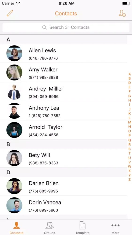 Simple Contacts Manager - Easy Contacts for iPhone سکرین شاٹس