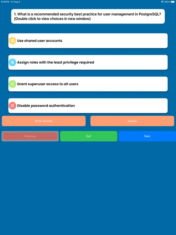 Скриншоты PostgresqlCertiQuestions iPad 