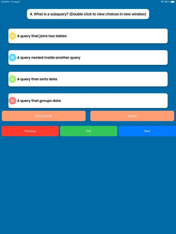 Скриншоты PostgresqlCertiQuestions iPad 