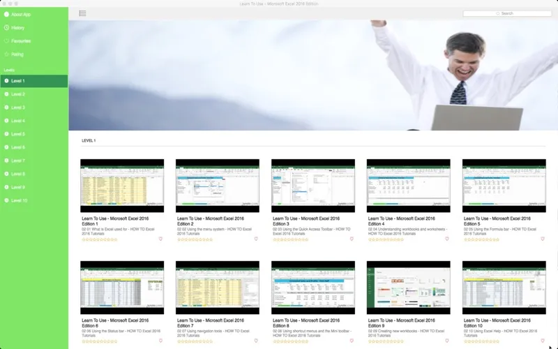 Tangkapan layar Learn To Use - Microsoft Excel 2016 Edition