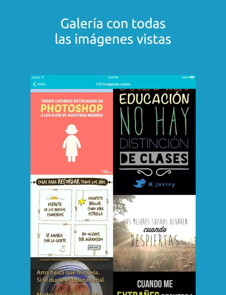 ภาพหน้าจอของ Imágenes y frases graciosas, positivas, divertidas, chistosas, optimistas, ocurrentes y alegres - Las mejores fotos con citas para compartir con amigos - La Imagen Del Dia iPad 