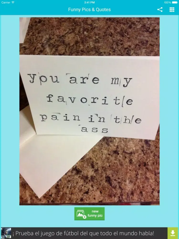 Tangkapan skrin Funny pics and quotes iPad 