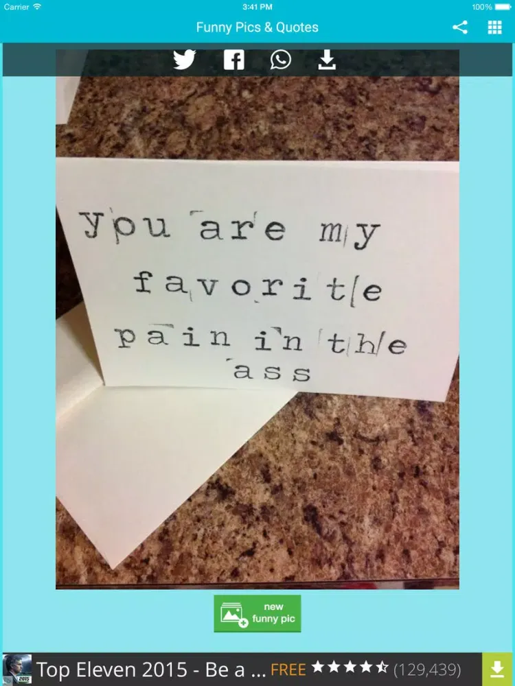 Tangkapan skrin Funny pics and quotes iPad 