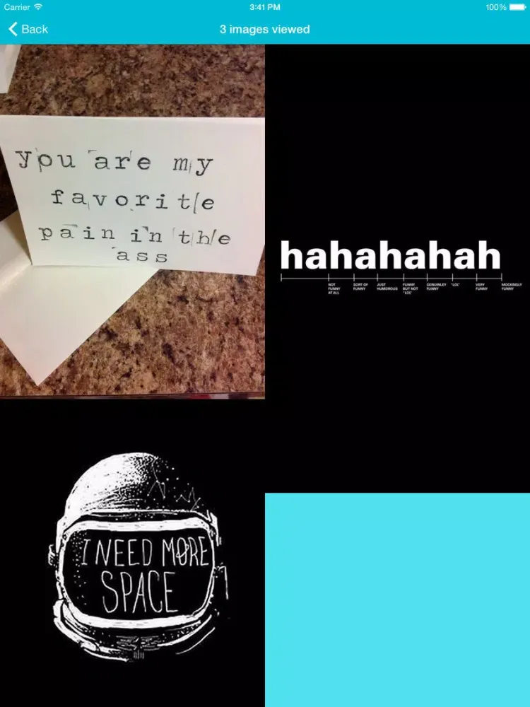 Tangkapan skrin Funny pics and quotes iPad 