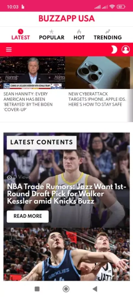 Capturas de tela do Buzzapp Central-Games & News