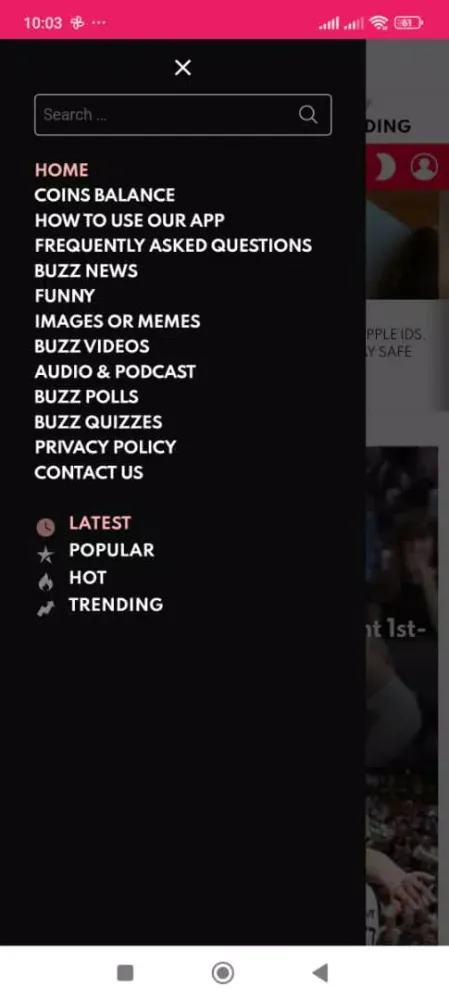 Capturas de tela do Buzzapp Central-Games & News