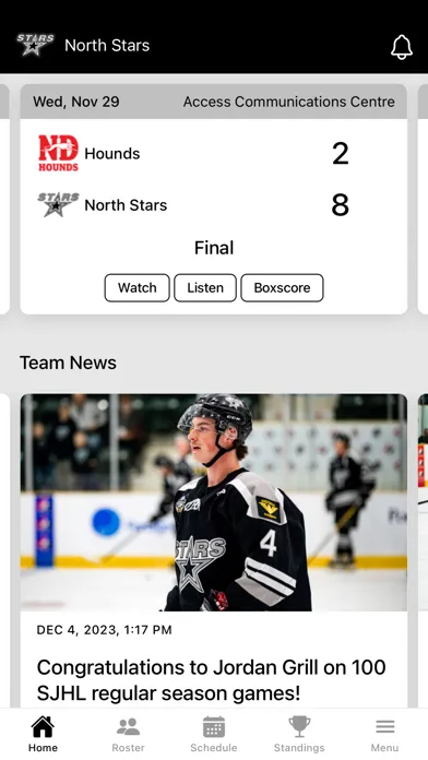 Ảnh chụp màn hình của Battlefords North Stars
