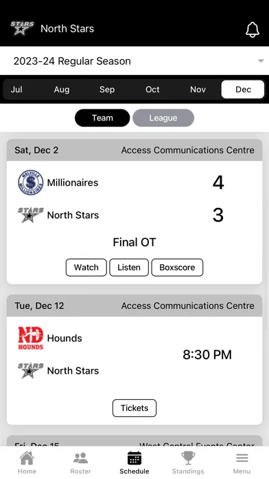 Ảnh chụp màn hình của Battlefords North Stars