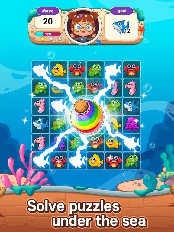 Tangkapan layar Ocean Match-3 Puzzle iPad 