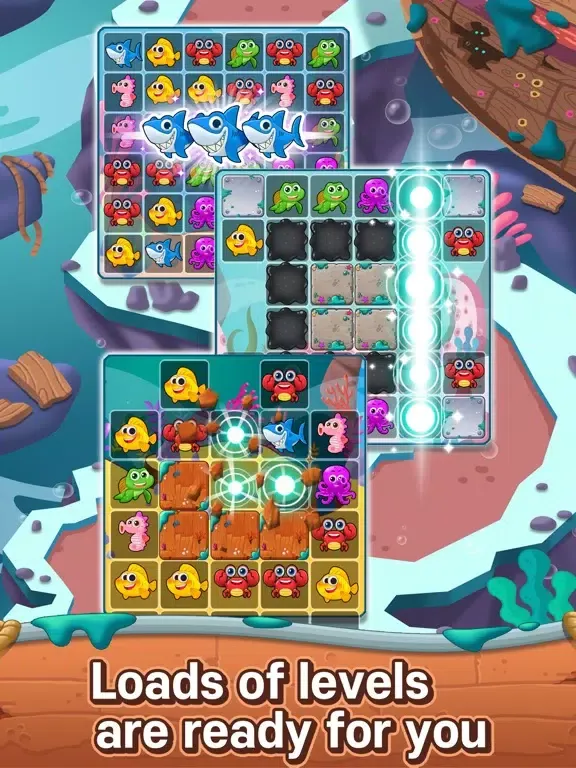 Tangkapan layar Ocean Match-3 Puzzle iPad 