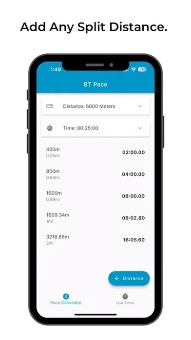 Capturas de tela do BT Pace - Pace Calculator