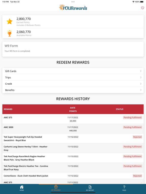 Ảnh chụp màn hình của YBC YOURewards iPad 