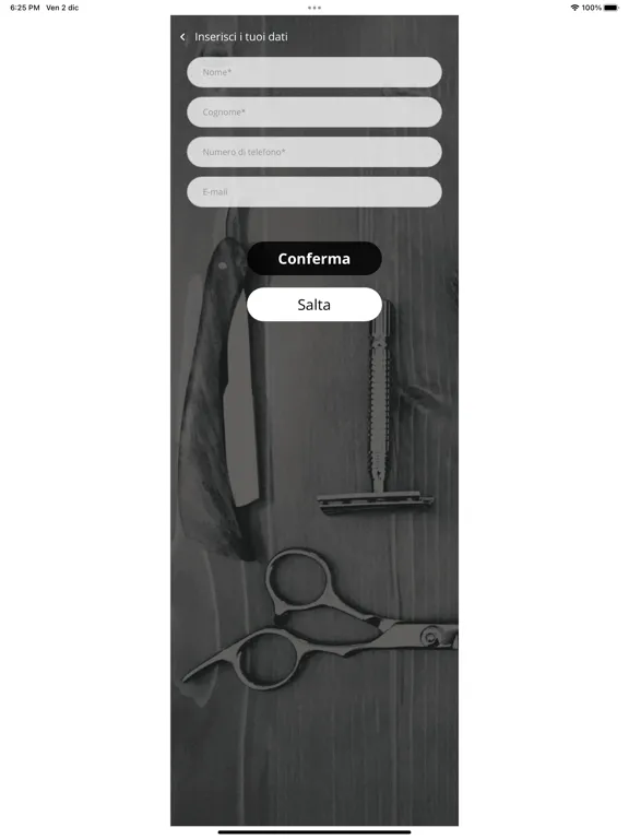 Zrzuty ekranu Catelli Barbershop Luxury iPad 
