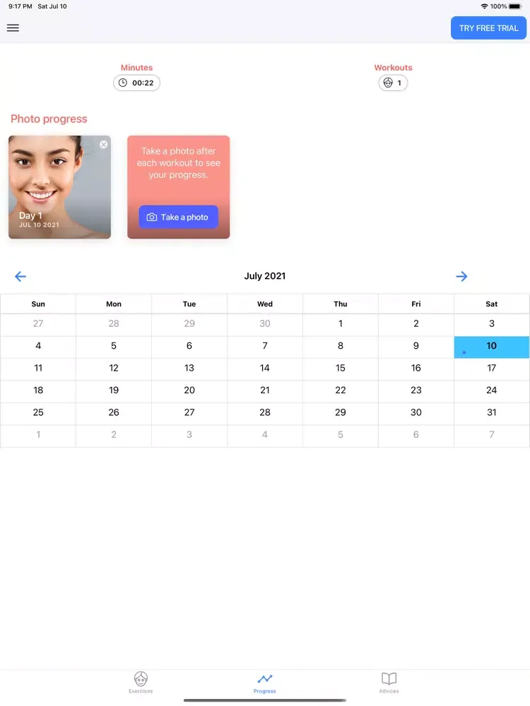 Face Yoga Exercise Lift App iPad 应用截图