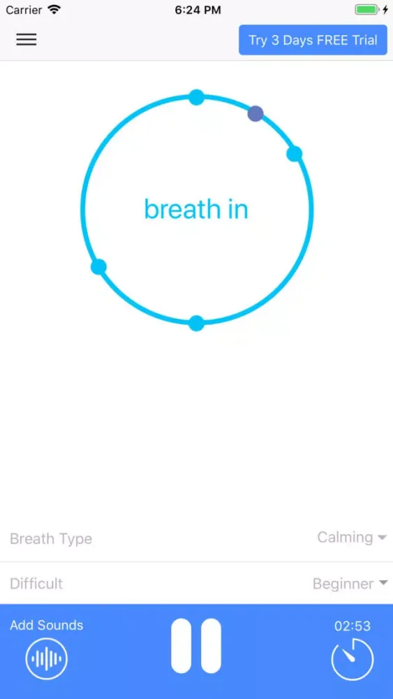 Скриншоты Breathe to Relax Pranayama App
