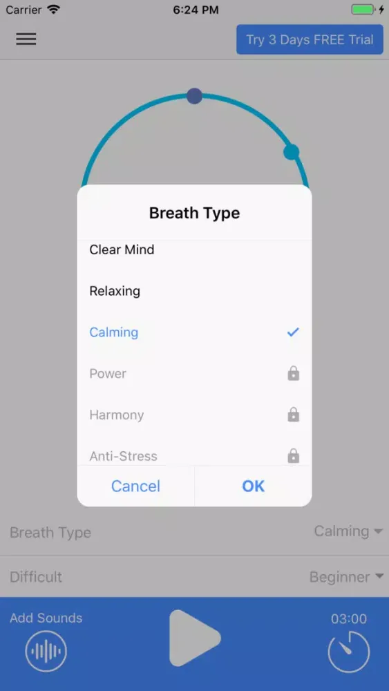 Скриншоты Breathe to Relax Pranayama App