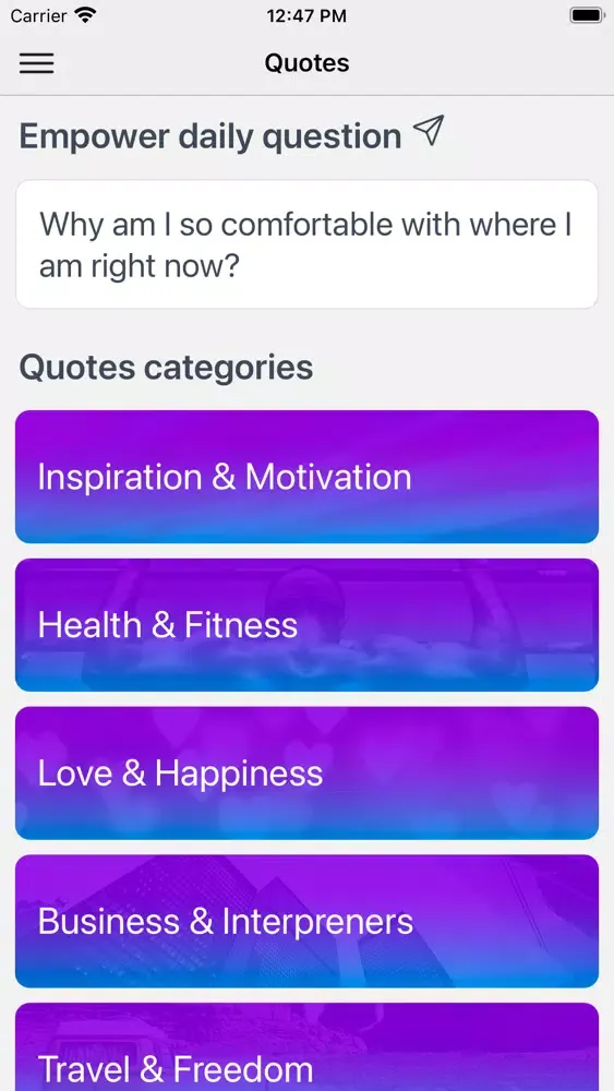 Ảnh chụp màn hình của Motivation Daily Quotes App