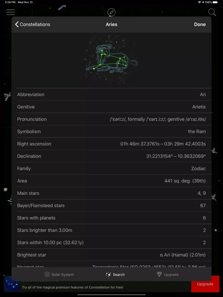 Capturas de tela do Starry Night Sky Constellation iPad 