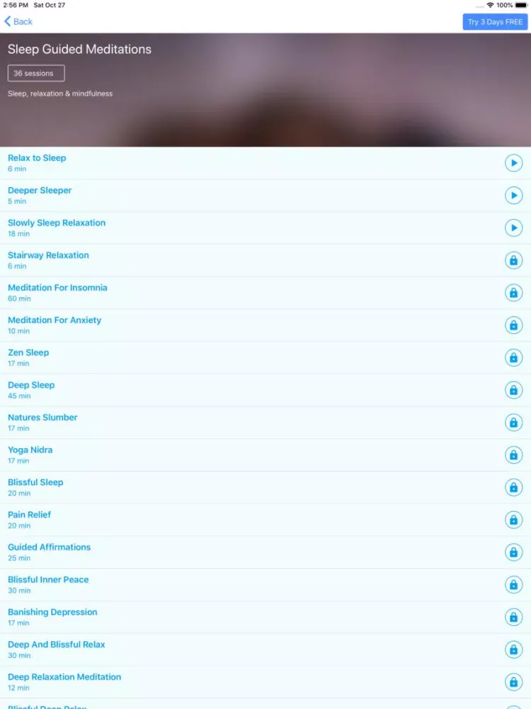 Capturas de pantalla de Sleep Meditation Hypnosis App iPad 