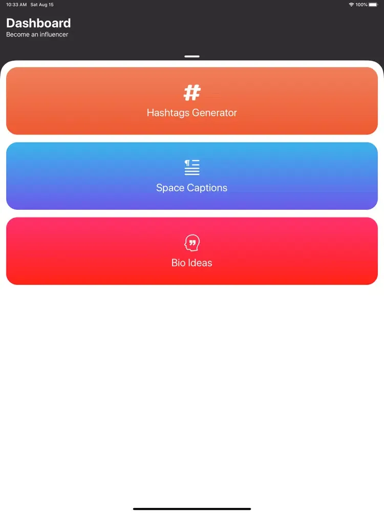 Tangkapan layar Space Caption Insta Line Break iPad 