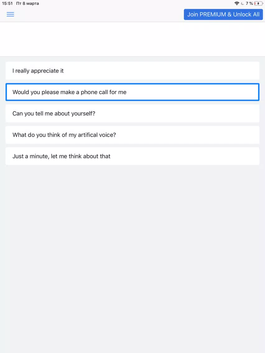 Capturas de tela do Text to Speech AAC Assistant iPad 