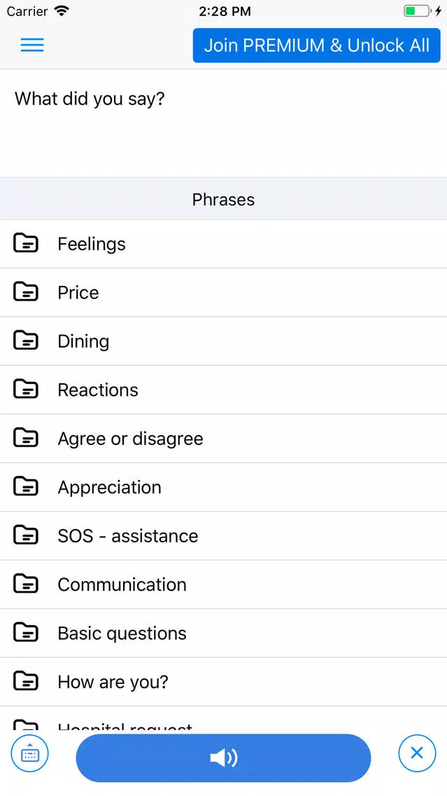 Capturas de tela do Text to Speech AAC Assistant
