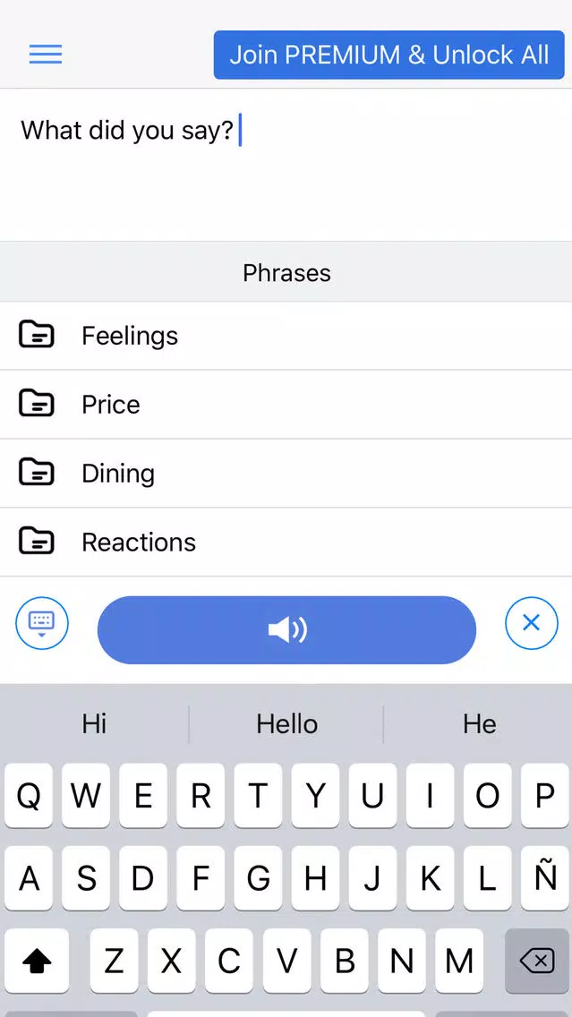 Capturas de tela do Text to Speech AAC Assistant