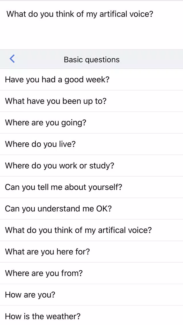 Capturas de tela do Text to Speech AAC Assistant