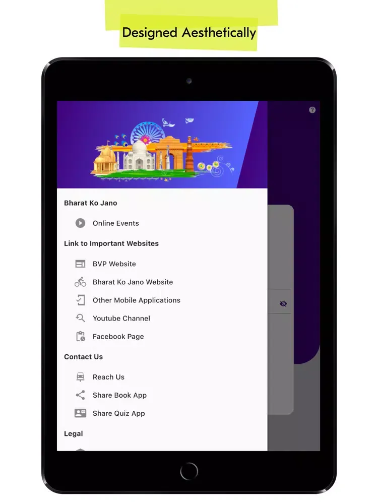 Capturas de tela do Bharat Ko Jano Quiz App iPad 