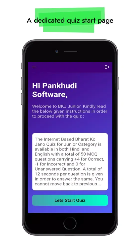 Capturas de tela do Bharat Ko Jano Quiz App