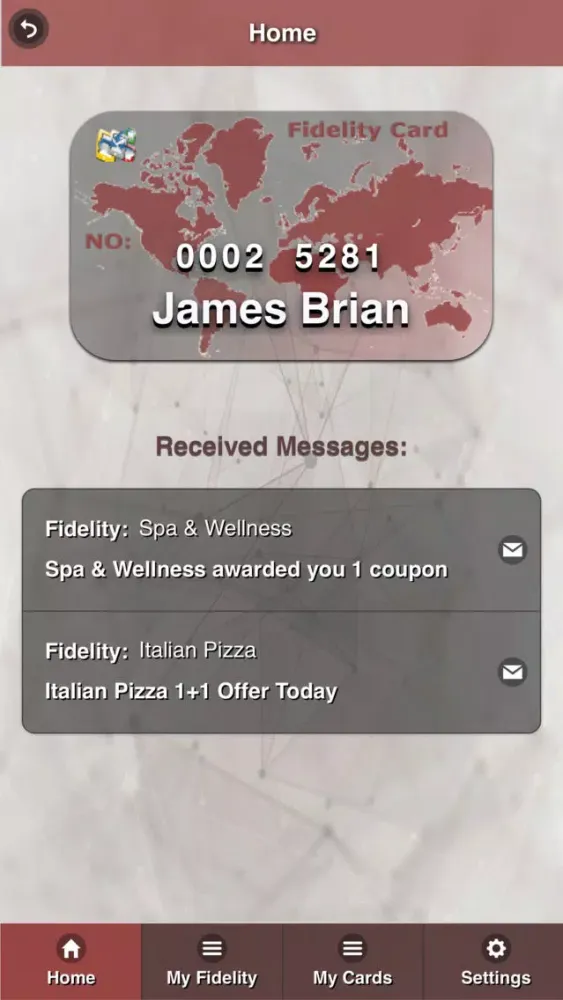 Fidelity Card - Client سکرین شاٹس