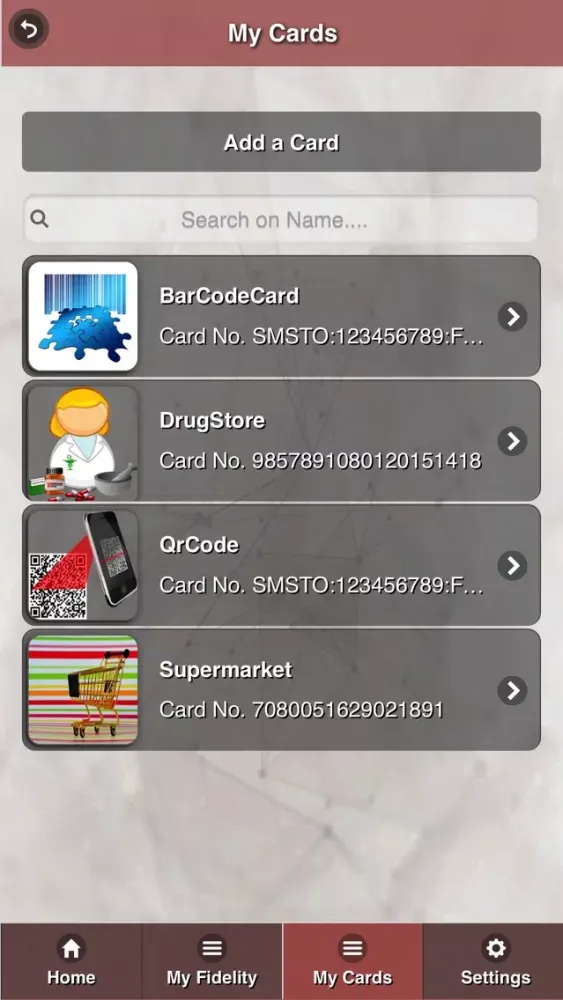 Fidelity Card - Client سکرین شاٹس