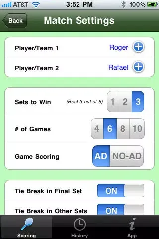 Tennis Tally Screenshots