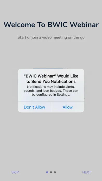Tangkapan layar BWIC Webinar - Live Meeting